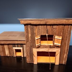 Handcrafted Wooden birdhouse barn made from real naturally weathered barnwood